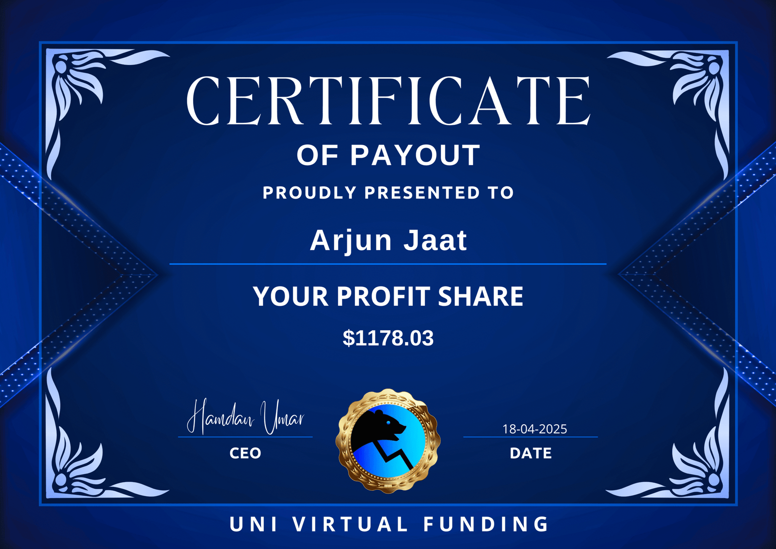 Isabella Conti Certificate